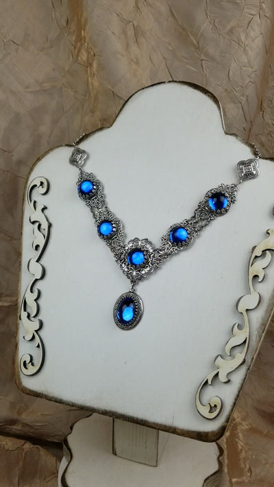 Video: Lucia Necklace in Sapphire and Antiqued Silver by Rabbitwood and Reason