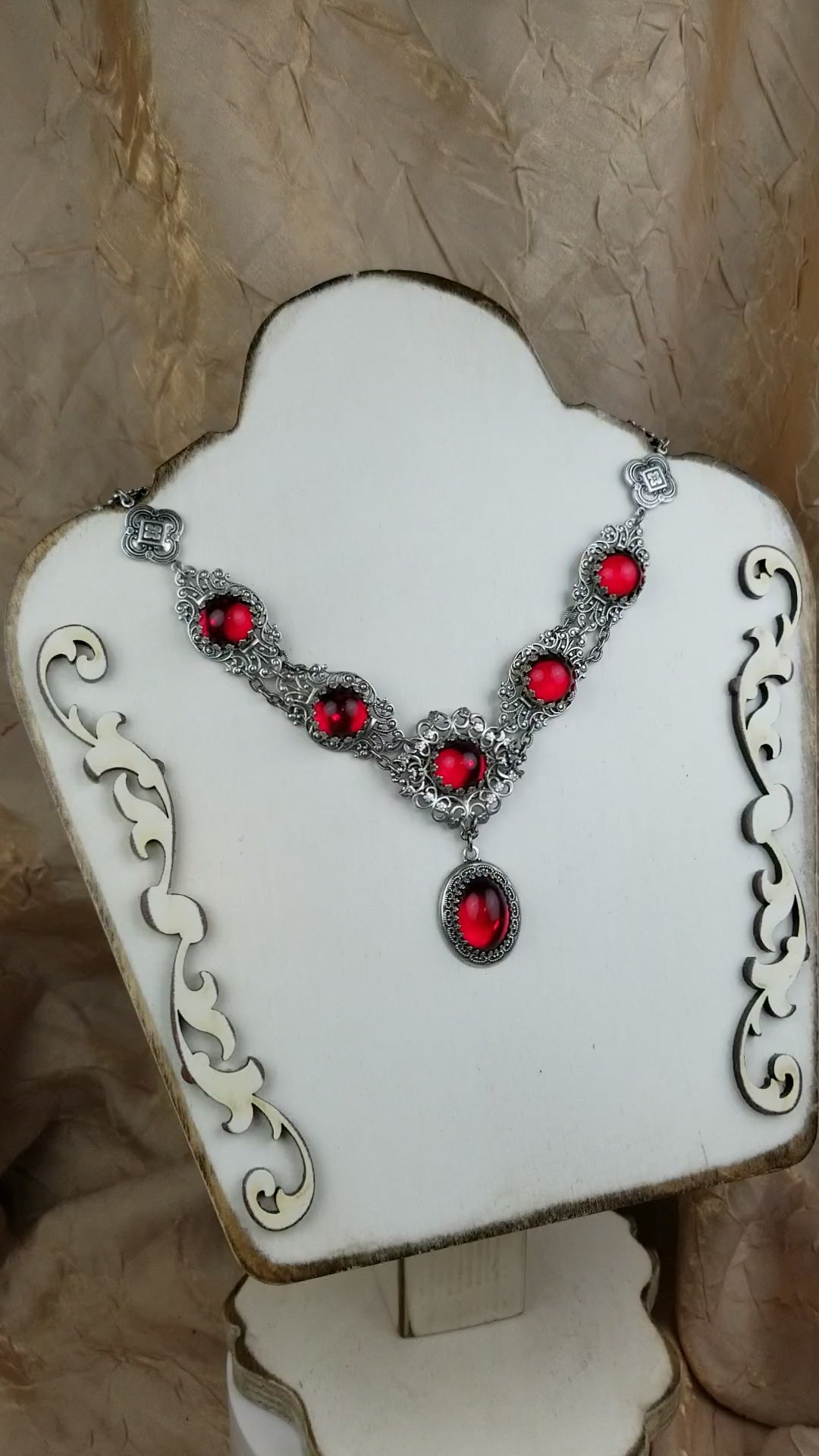 Video: Lucia Necklace in Garnet and Antiqued Silver by Rabbitwood and Reason