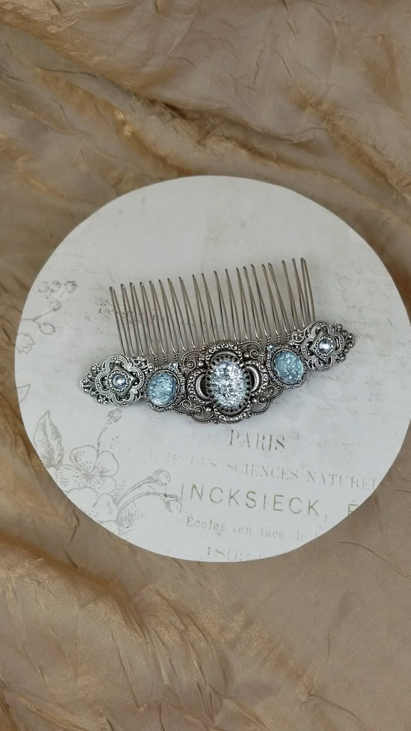 Video: Canterbury Comb in Ice Blue Opal and Antiqued Silver by Rabbitwood and Reason