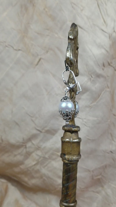 Video: Borgia Pearl Earring in Iridescent Dove Grey by Rabbitwood and Reason