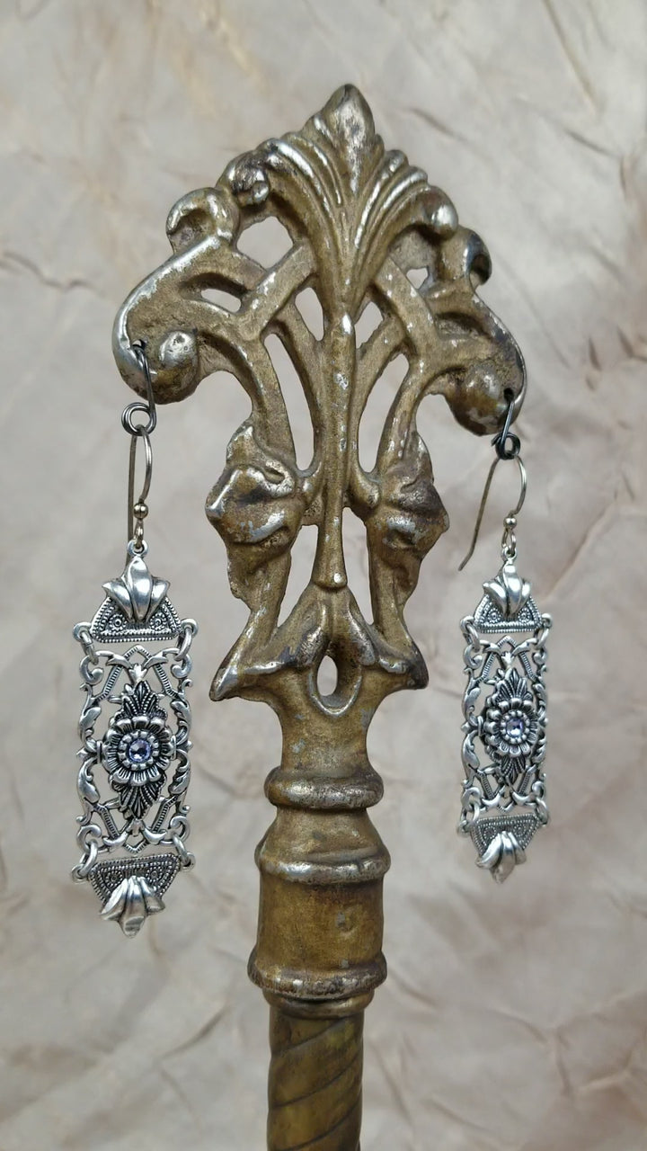 Video: Fontaine Earrings in Pale Lilac and Antiqued Silver by Rabbitwood and Reason