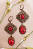 Lucia Earrings - Ruby - Antiqued Brass - Rabbitwood & Reason