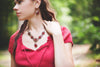 Medieval Earrings Antiqued Brass - Ruby - Rabbitwood & Reason - Photo by La Candella Weddings