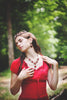 Medieval Earrings Antiqued Brass - Ruby - Rabbitwood & Reason - Photo by La Candella Weddings