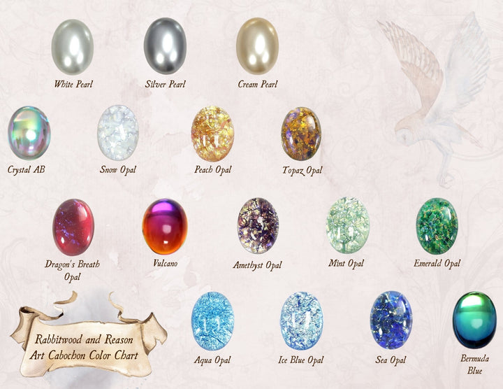 Rabbitwood and Reason Art Cabochon Color Chart